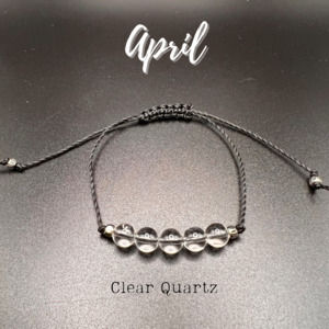💕Host Pick💕 KC Gems Co. Natural Clear Quartz Slide Bracelet - April Birthstone